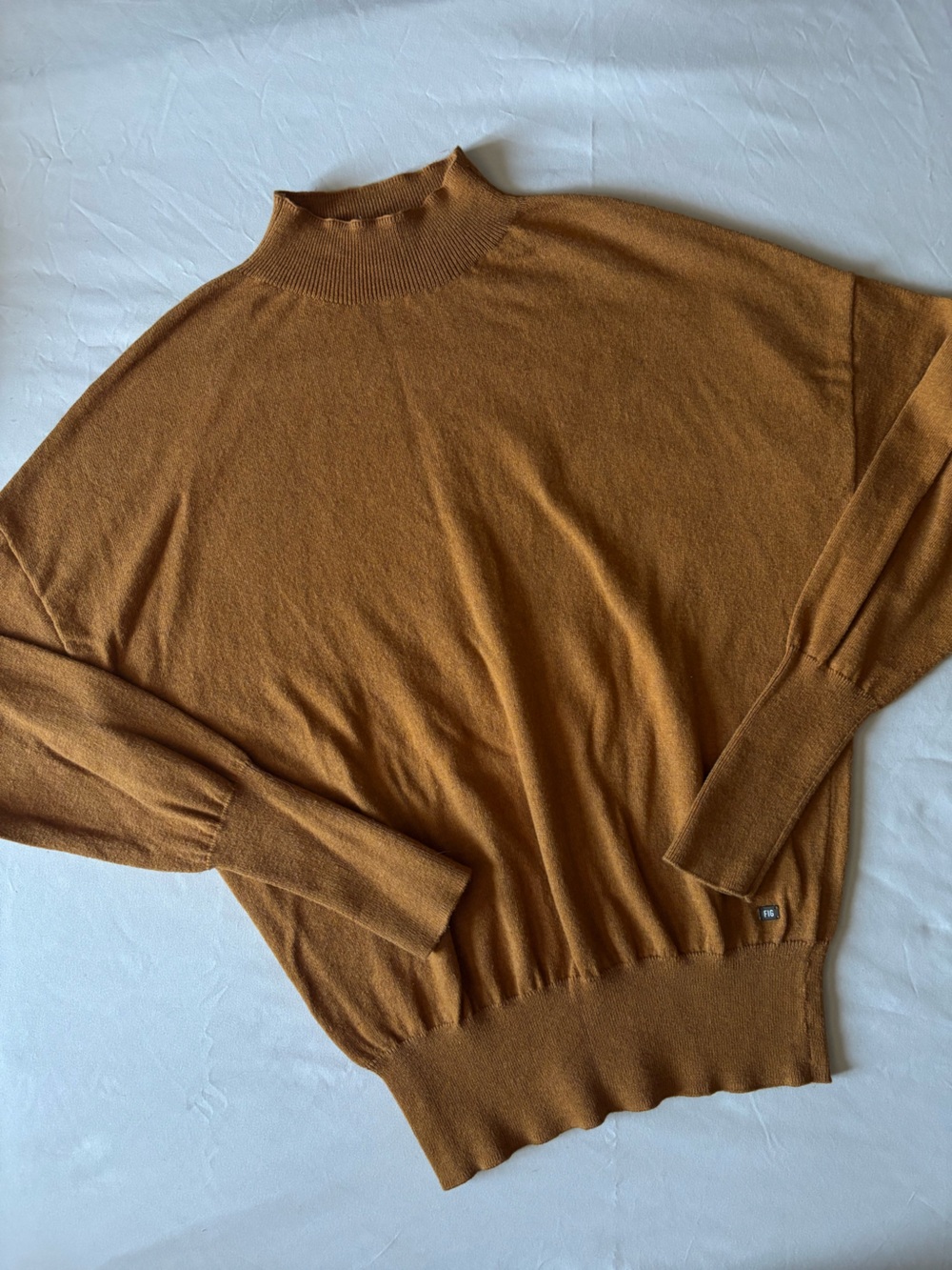Figs Women's Crewneck Sweater in Camel Brown